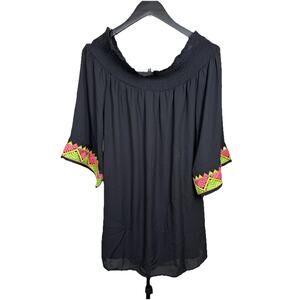VaVa by Joy Han Dress Women’s Sz XS Embroidered Sleeve Off-Shoulder Dress